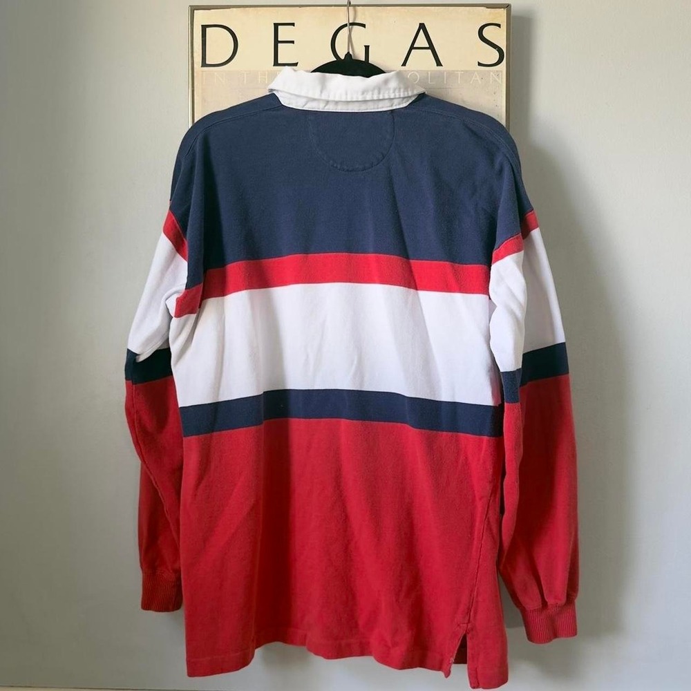 Vintage St Johns Bay Rugby Polo Shirt Retro Preppy USA Colorblock Men's L Tall - Picture 3 of 7